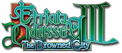 Etrian Odyssey III: The Drowned City title screen for Nintendo DS